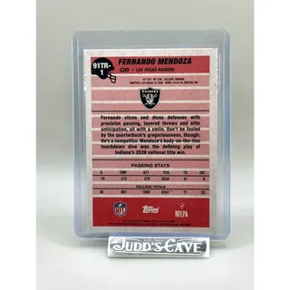 Photo of π¨ Topps Flagship 2026 Rookie QB Fernando Mendoza RC #301 Las Vegas Raiders π