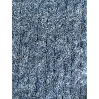 Photo of Cozy Aphorism Angora Lambswool Blue V-Neck Ribbed Fuzzy Sweater M Minimalist 