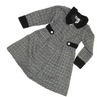 Photo of Blueberi Boulevard fancy tweed coat with velvet accents, sz 6