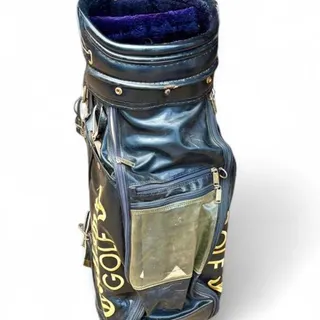 Photo of π¨ VINTAGE Callaway Golf Bag S2H2 Black Leather Cart Bag w/ Purple Lining β³οΈ