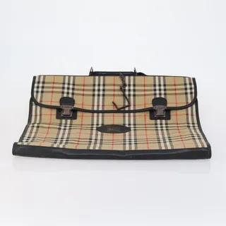 Photo of Burberry Nova Check Canvas Leather Garment Cover Beige