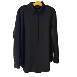 Photo of Marie Saint Pierre Luxury Black Long Sleeve hidden zipper tunic blouse Medium 5