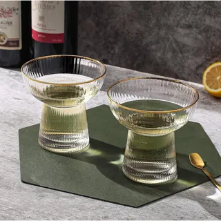 Photo of Lysenn Stemless Margarita Glasses Set of 2  – 10 oz Gold Rim