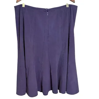 Photo of Dressbarn Purple Paneled Flared trumpet Skirt A-Line Midi Size 16 knee length