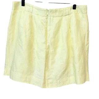 Photo of J.Crew Yellow Linen Silk Mini Skirt Sz 8 Lightweight Summer Pocket Skirt resort