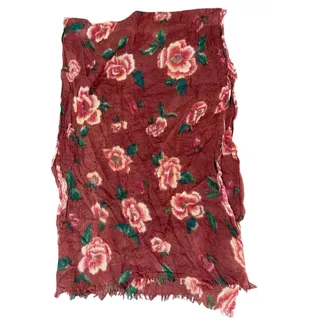 Photo of Bindya New York 100% wool Floral Scarf Brown Rose Print Lightweight Boho cottage