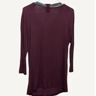 Photo of All Jazzed Up by RCS Gifts Maroon Tunic Top with Multicolored Scarf L/XL