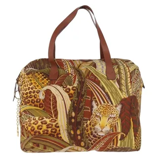 Photo of Salvatore Ferragamo Canvas Animal Pattern Handbag Multicolor