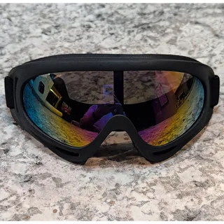 Photo of Ski Goggles Black Frame Mirrored Multicolor Lens Adjustable Unisex Adults