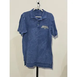 Photo of HARLEY DAVIDSON Stone Named Dyed Jersey Polo Shirt Size Medium.