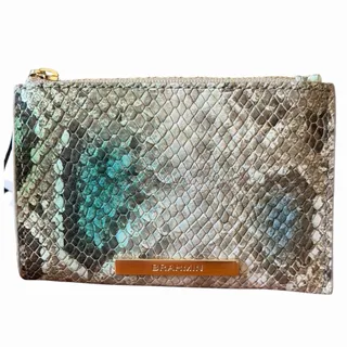 Photo of Brahmin NWT Mckenna Coin Purse Small Pouch Clutch Cerulean All Over Snake Print