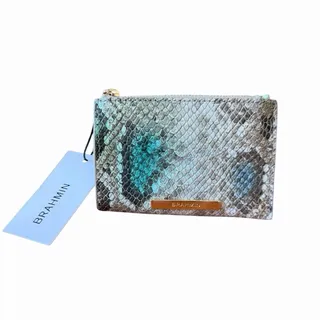 Photo of Brahmin NWT Mckenna Coin Purse Small Pouch Clutch Cerulean All Over Snake Print