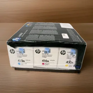 Photo of NEW HP 410A 3-pack Cyan Magenta Yellow Original LaserJet Ink Toner Cartridges
