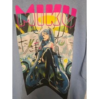 Photo of Hatsune Miku Vocaloid T Shirt Mens XL Light Blue Anime Graphic Crypton NWOT NEW