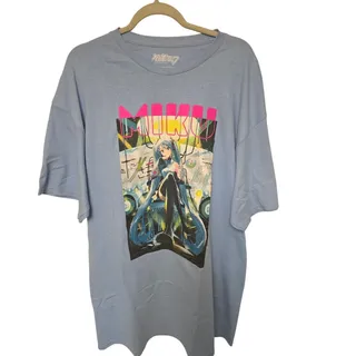 Photo of Hatsune Miku Vocaloid T Shirt Mens XL Light Blue Anime Graphic Crypton NWOT NEW