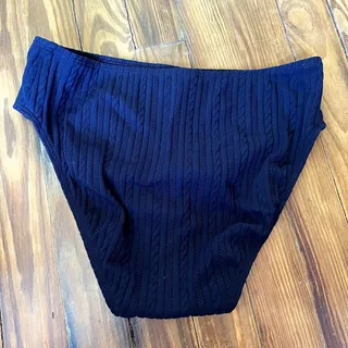 Photo of Lauren Ralph Lauren Black Ribbed Swimsuit Bottom size 10