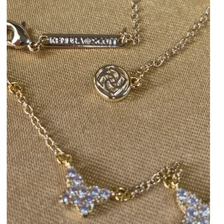 Photo of Kendra Scott Lillia Crystal Strand Butterfly Necklace Gold Rhinestone