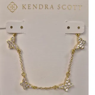 Photo of Kendra Scott Lillia Crystal Strand Butterfly Necklace Gold Rhinestone