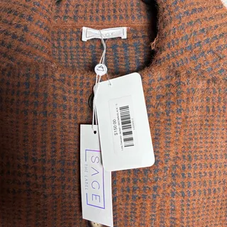 Photo of SAGE The Label Lola Plaid Sweater Jacket Small NWT 90s Grunge Cabincore Cozy