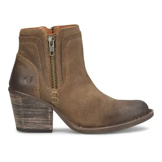 Photo of BORN Alana Rustic Distressed Suede Ankle Western Booties Brown Boots Women 6.5 M