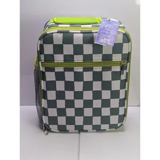 Photo of Cali & Caro Lunch Tote Green White Checkerboard Bag NWT School Kids