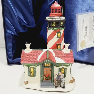 Photo of Norman Rockwell Collection LIGHTED Porcelain Lighthouse, "Ship Ahoy" 2010 IOB