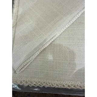 Photo of VTG Quaker NIP Placesetters 8 Pc Rayon Placemat Napkin Set Ivory Lace Trim NOS