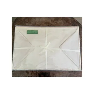 Photo of VTG Quaker NIP Placesetters 8 Pc Rayon Placemat Napkin Set Ivory Lace Trim NOS