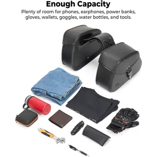Photo of KEMIMOTO Motorcycle Saddlebags with Buckles, 16L Waterproof Throw Over Saddlebag
