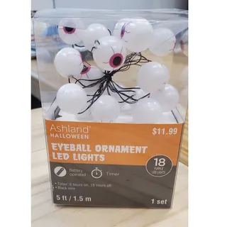 Photo of Ashland Halloween Eyeballs Ornament LED Lights (12ct), **NEW IN BOX**