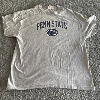 Photo of Gildan NCAA Penn State Nittany Lions Gray Cotton Logo T-Shirt Men's XL Y2K