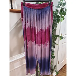 Photo of Mina Collection Womens Multicolor Tie Dye 100% Rayon Pull On Harem Pant M