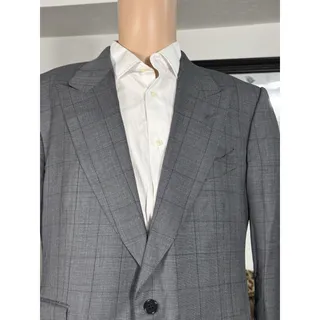 Photo of Copied - Tom Ford Gray Windowpane Plaid Sport Jacket Suit Jacket Men’s 54/44 US