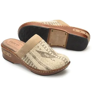 Photo of Born Bandy Taupe Birch Blanket Wool Womens Clogs Shoes Mules size 7