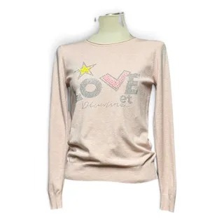 Photo of S.Christina 100% Cashmere Sweater Sparkle Star Love Pink Silver Yellow Small/Med