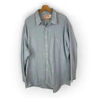 Photo of Red Kap Mens Chambray Work Shirt 2XL 35 Blue Button Down Big Tall Workwear