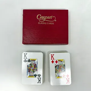 Photo of Caspari Cecilia Garvin Gaming Playing Cards 2 Deck Set Red Box Vintage