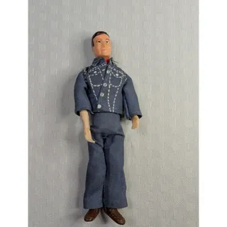 Photo of Vintage 1970s Dollhouse Family Man Dad Figure 5.5" Bendable Leisure Suit