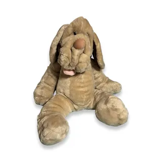 Photo of Vintage 1981 Ganzbros Wrinkles Jumbo 28 Inch Dog Plush Hand Puppet Tag