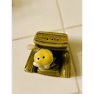Photo of Ceramic Arts Studio Boy in Green Chair Salt Pepper Shaker 1953 Hard to Find USA