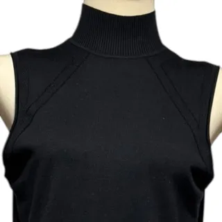 Photo of Neiman Marcus Silk Sleeveless Mock Neck Knit Top Black XL