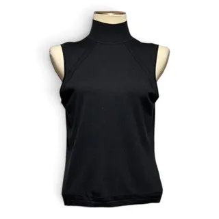 Photo of Neiman Marcus Silk Sleeveless Mock Neck Knit Top Black XL