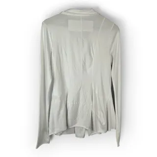 Photo of Black Label Womens Medium White Deconstructed Jersey Snap Blazer Cardigan Top
