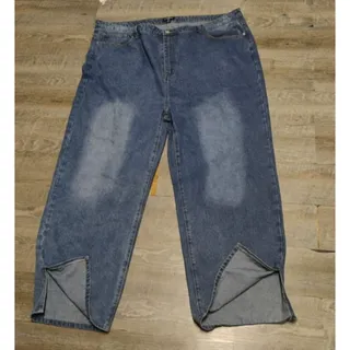 Photo of PrettyLittleThing Wide Leg Raw Hem Jeans Women’s 24 Hi Rise Blue Denim Cropped