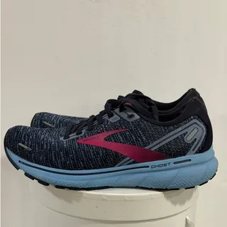 Photo of Brooks Ghost 14 Running Walking Shoes Navy Pink Women's US 8 Medium B Flaws READ