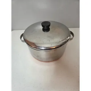 Photo of Revere Ware Copper Bottom 4 1/2 Quart Stock Pot with Lid 1801 Made in USA