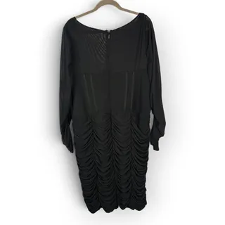 Photo of City Chic NWT Sz XL 22 Black Sheer Sexy Bustier Ruched Bodycon Dress Long Sleeve