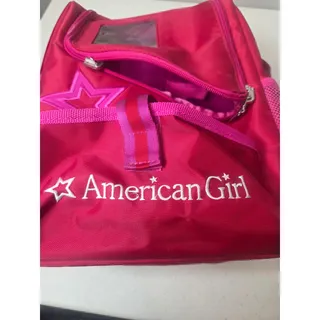 Photo of American Girl Doll Red Pink Shoulder Bag Doll Carrier with Pet Pocket Retired 