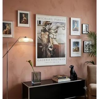 Photo of Michael Parkes Stalking 1988 Steltman Poster Framed Lithograph Vintage Art 24x35