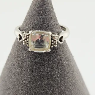 Photo of Vintage Silver and White Topaz Ring Size 7.5
